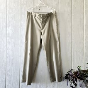 SAVANE Khaki Trousers Straight Leg Pockets Career Business Casual Tan sz 40x30